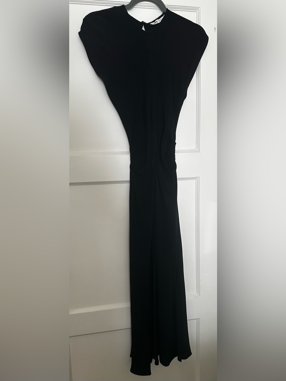 Zara Elegant Black Maxi Dress with Cap Sleeves